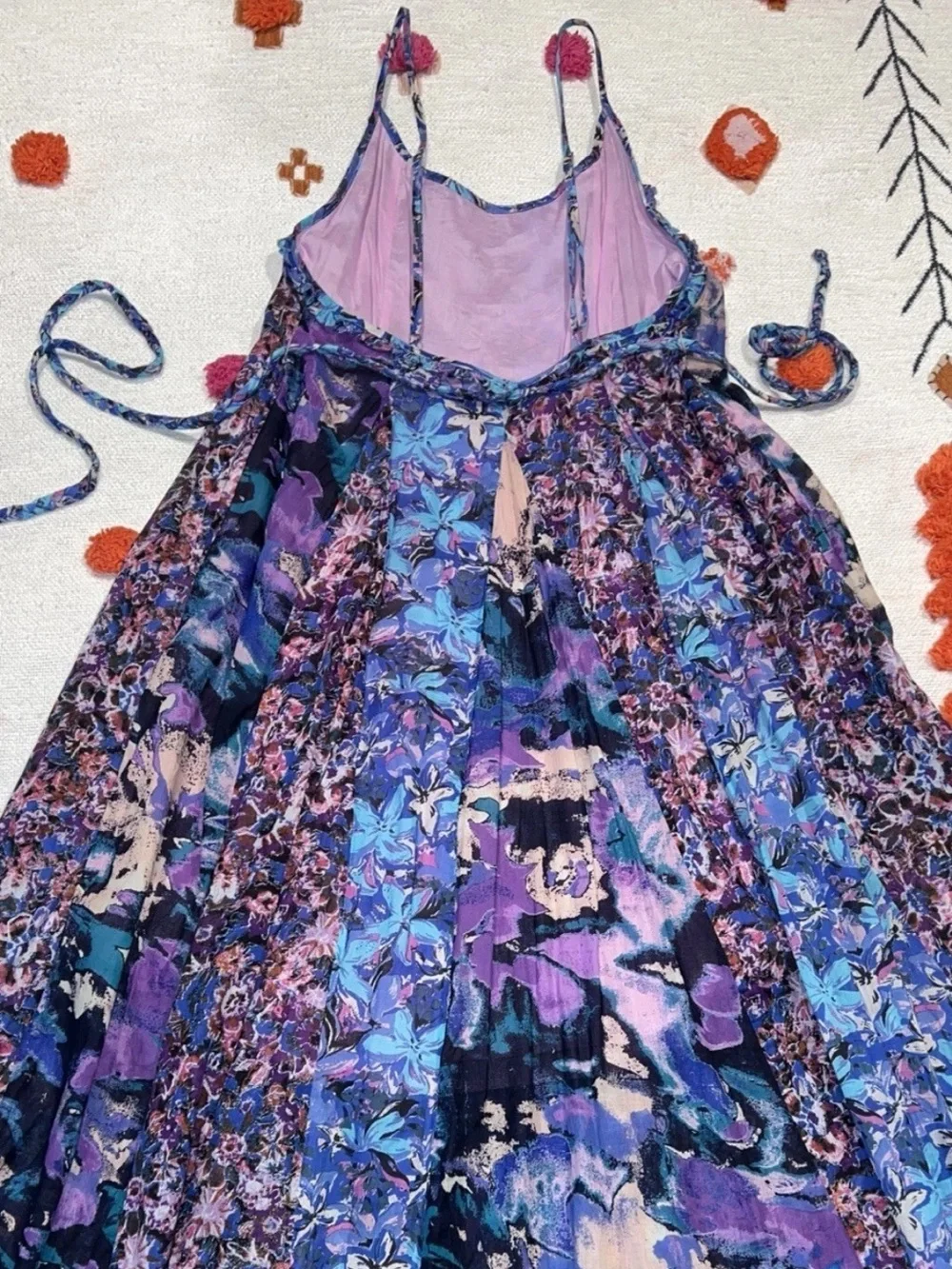 🆕 Free People Moondive Maxi Dress Purple Floral Combo Small Boho Beachy